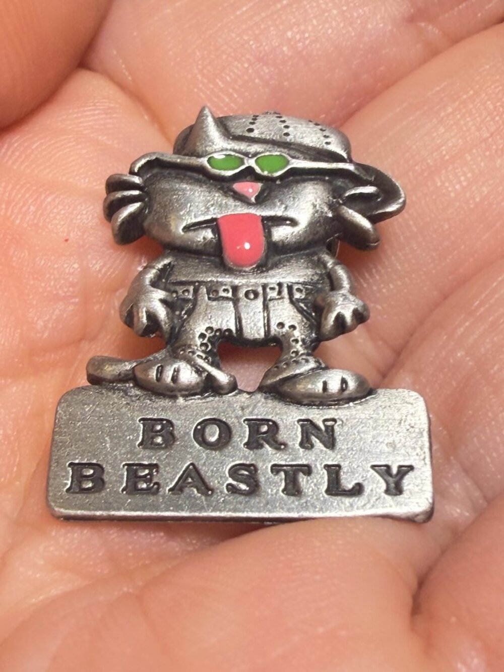 Beastly Cat Pin Vintage J Benton Born Funny Tack Pin - Picture 3 of 7